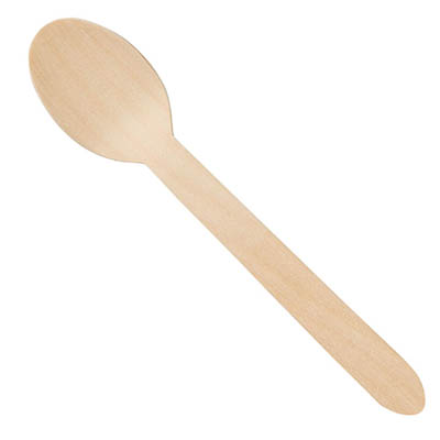 CUTLERY SPOON WOOD 6-1/2