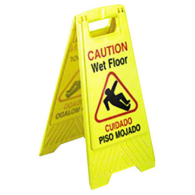 WET FLOOR SIGN ENG/SPAN YELLOW