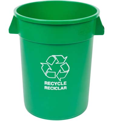341032REC09 TRASH CAN 32GAL GRN RECYCLE