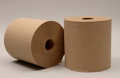 TOWEL ROLL HARDWOUND 8"X600' KRAFT