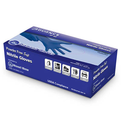 GLOVE NITRILE MED BLUE PF 4MIL