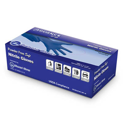 GLOVE NITRILE LRG BLUE PF 4MIL