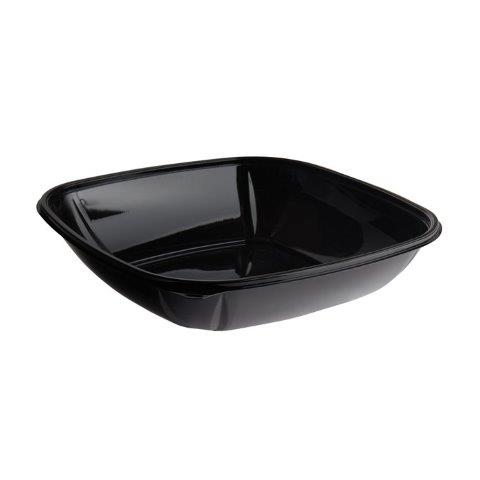 BOWL PLAST 80 OZ SQR BLK PET