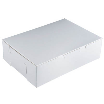 BOX CAKE 1/4 SHEET WHT L/C 14X10X4 1PC