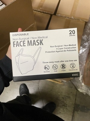 FACE MASK KN95 5PLY WHT W/ELASTIC LOOP