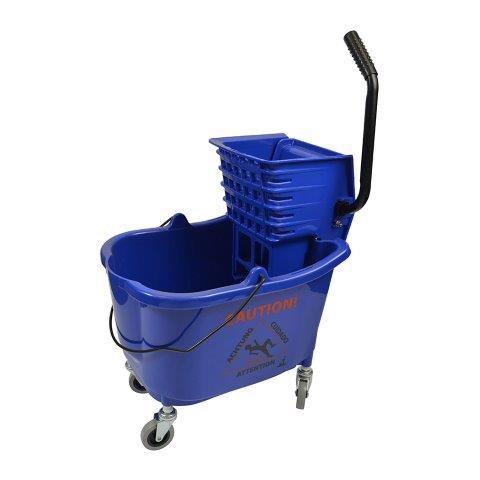 MOP BUCKET W/WRINGER 35QT BLUE SIDE PRES