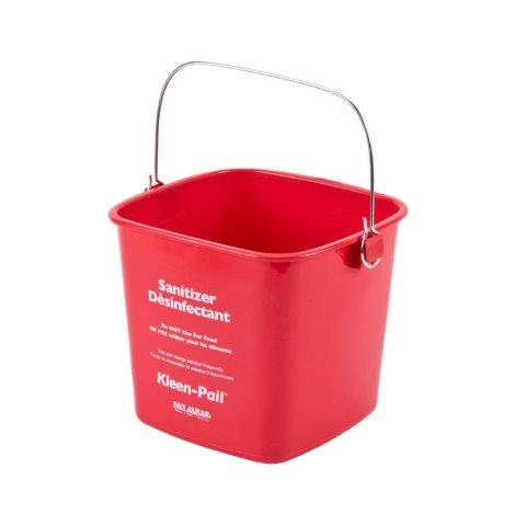 PAIL KLEEN 3QT RED SANITIZING SAN JAMAR