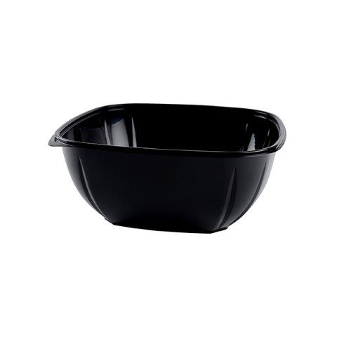 BOWL PLAST 320 OZ SQR BLK X-LRG PET