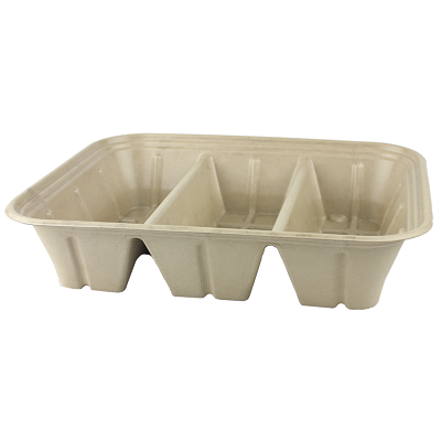 TRAY 3-COMP 104OZ CATERING PAN FIBER