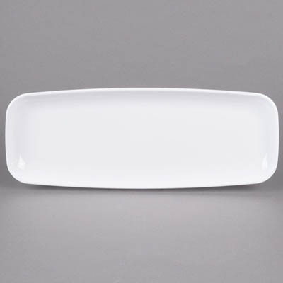 PLATTER PLAST MED WHT RECTANGULAR