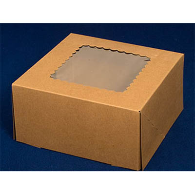 6X6X3 KRAFT CAKE BOX W/ WINDOW
