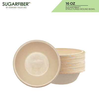 BOWL BAGASSE 16 OZ NATURAL