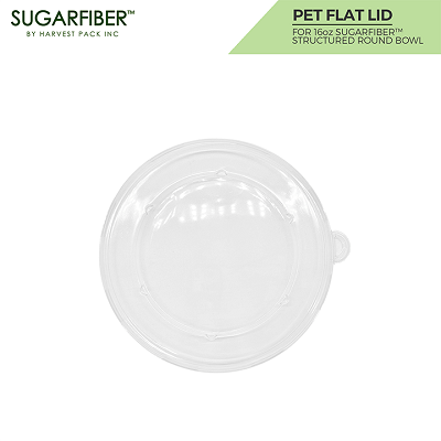 LID FLAT PET 16 FOR BAGASSE BOWL