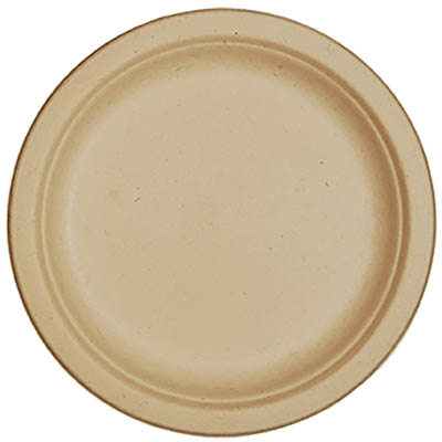 PLATE BAGASSE PF 7" RND NATURAL