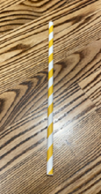 YELLOW/WHITE STRIPED WRAPPED STRAW 7.75