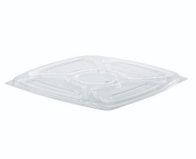 10" LID FOR 5-COMP SQUARE TRAY, CLEAR