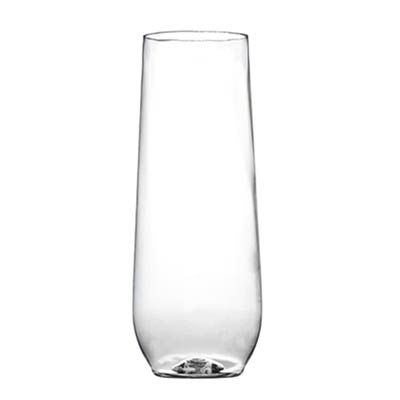 CUP PLAST 10 OZ STEMLESS FLUTE CLR