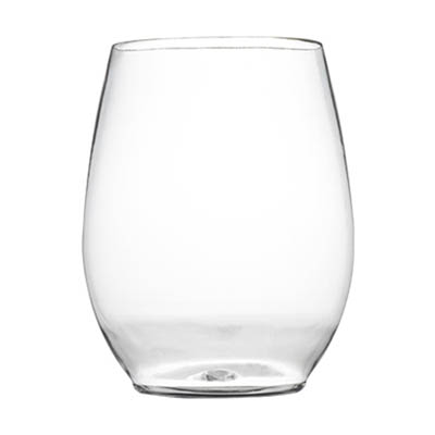 CUP PLAST 12 OZ STEMLESS CLR GOBLET