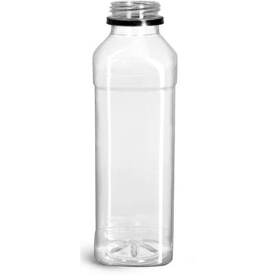 BOTTLE CLEAR PLAST 12 OZ SQR PET