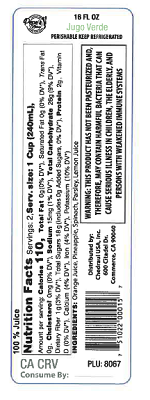 LABEL JUICE 16OZ BACK JUGO VERDE