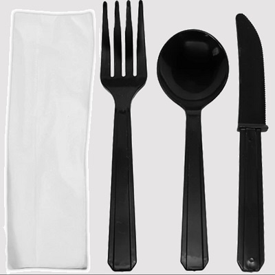 CUTLERY KIT BLACK PS F/K/SS/N