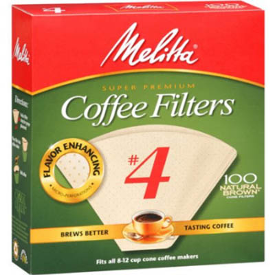 MELITTA #4 CONE COFFEE FILTERS BROWN 8-1