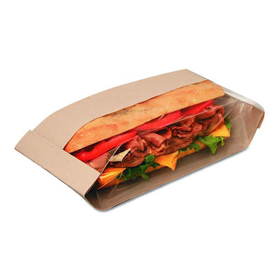 BAG DELI DUBLVIEW SANDWICH NAT 4.5X2.75X