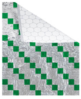 WRAP FOIL SHEET 10.5X14 GREEN CHECKERED