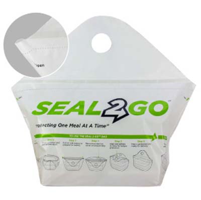BAG SEAL2GO 2-DRINK CARRER CLR 14X15X2