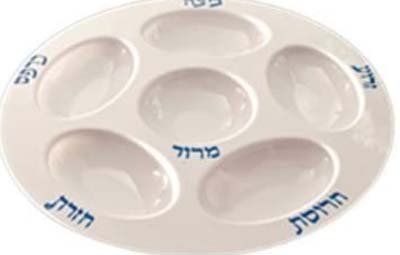 PLATE PLAST 6 COMP SEDER PLATE WHT