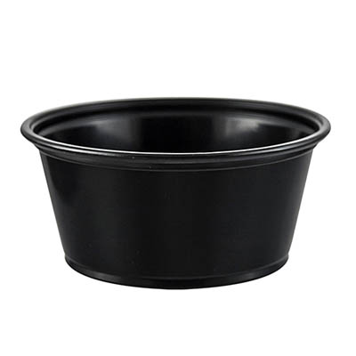 CUP PORTION PLAST 3.25 OZ BLK