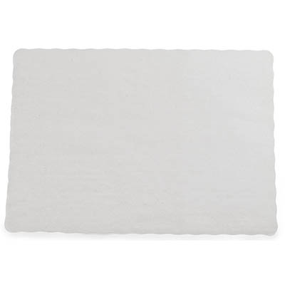 PLACEMAT 10X14 WHT SCALLOPED SMOOTH