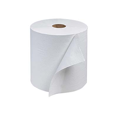 TOWEL ROLL HARDWOUND 8"X1000' WHITE