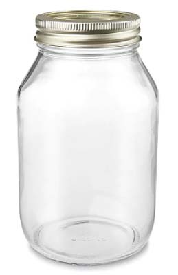 MASON JAR 32 OZ. SMOOTH SIDES W/LID