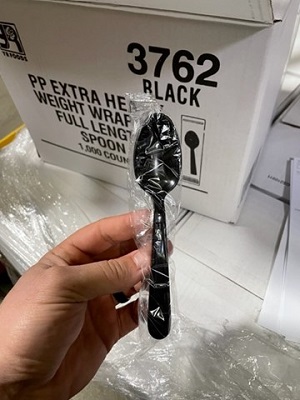 CUTLERY SPOON BLK F/SZ WRPD XHPS