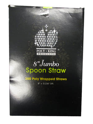 STRAW SPOON WRAP JUMBO RED 8"