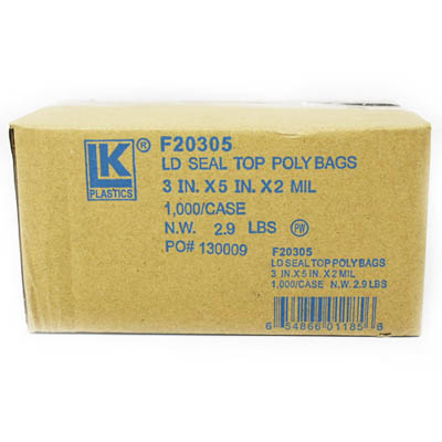 BAG POLY 3X5 2 MIL ZIPLOCK