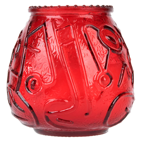 CANDLE RED EURO VENETIAN GLASS