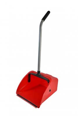 DUST PAN LOBBY PLAST RED W/HANDLE