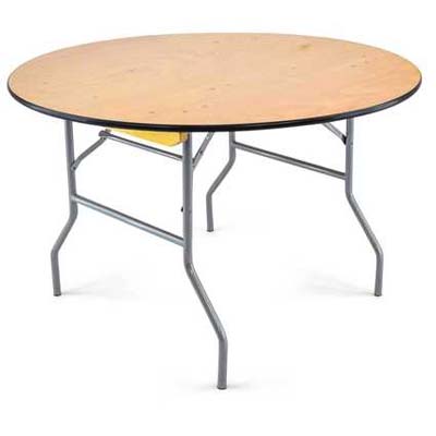 ROUND WOOD FOLDING TABLE 48"