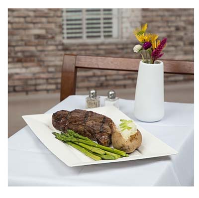 PLATE BAGASSE 13X8 WHT RECTANGLE