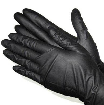 GLOVE NITRILE BLACK PF EXAM 5MIL