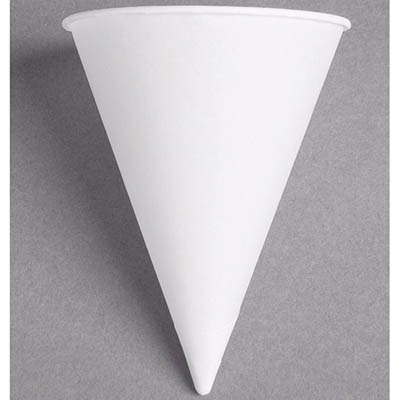 CUP PPR CONE 4.25 OZ WHT ROLLED