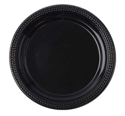 PLATE PLAST 9" BLK PP