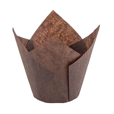 BAKING CUP TULIP BROWN 160X50