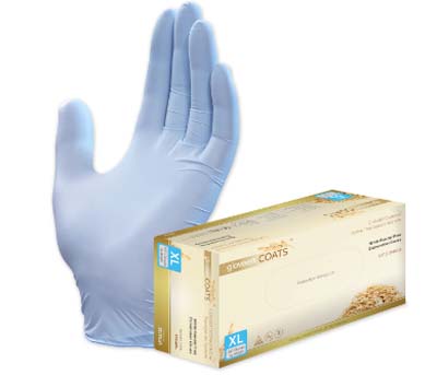 GLOVE NITRILE MED OATMEAL COATED EXAM