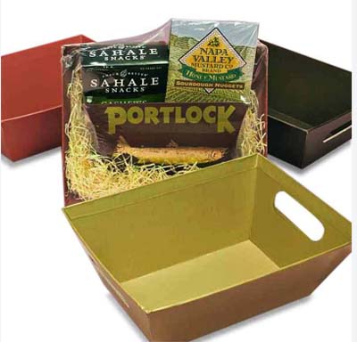 CARDBOARD BASKET TRAY 12X10X3.5 BROWN