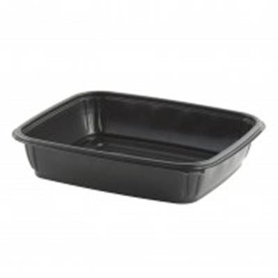 M1280 MEGA MEAL TRAY 80OZ BLACK POLYPROP