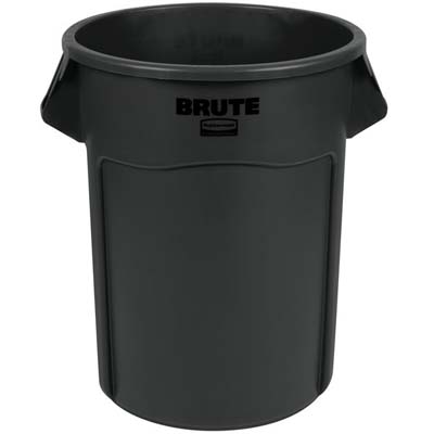 TRASH CAN 55 GALLON BLACK ROUND