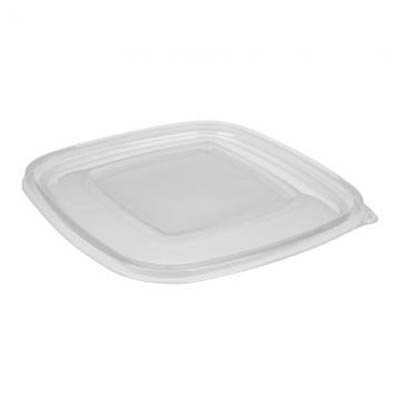 LID PLAST 8-16 OZ CLR FLAT SQR